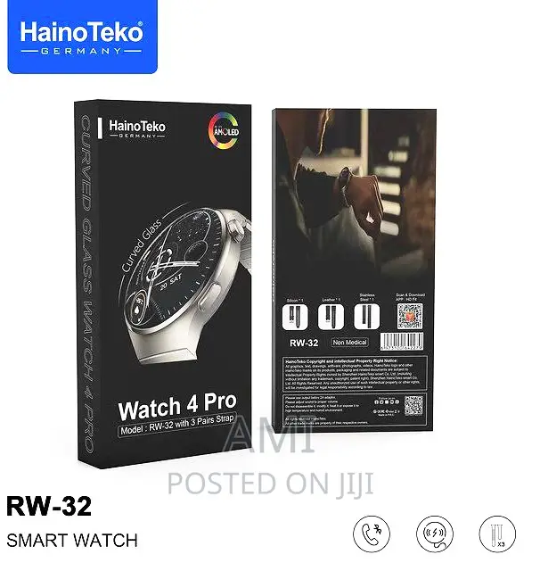Hainoteko Watch 4 Pro RW32 Amoled Curved Display