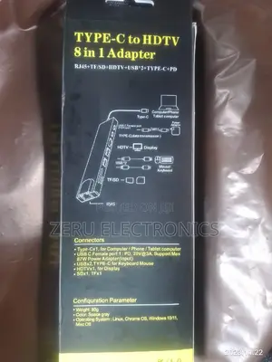 Type C to HDTV 8 in 1 Adapter Space Gray