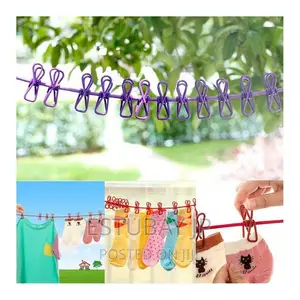 Photo - Elastic Laundry Rope With 12 Clothespins