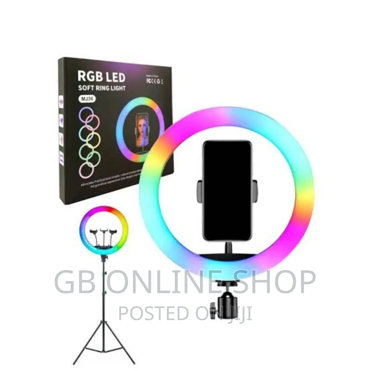 RGB LED Soft Ring Light + Phone Holder Stand