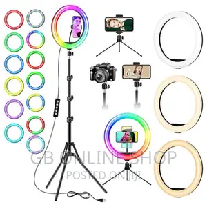 RGB LED Soft Ring Light + Phone Holder Stand