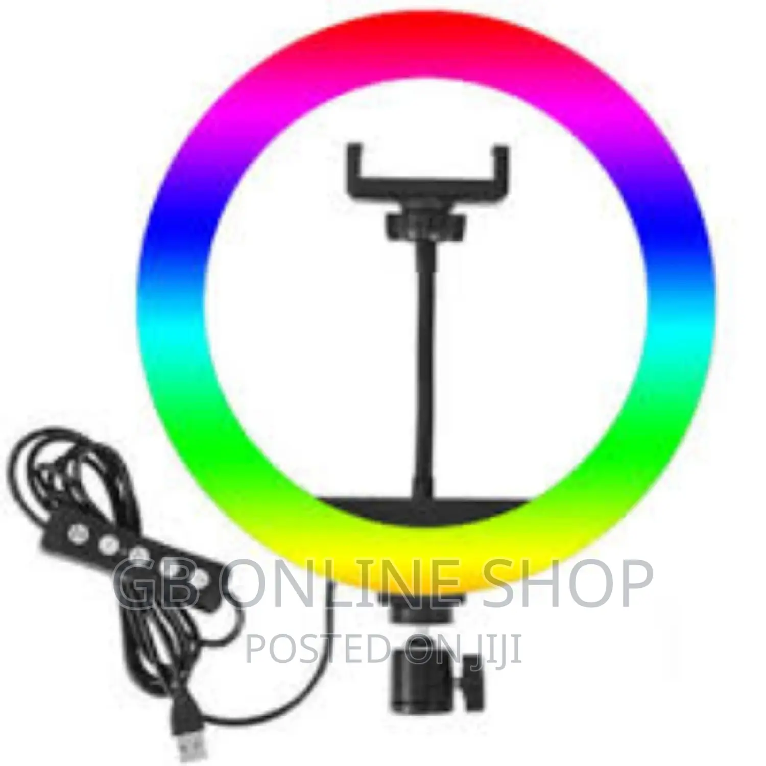 RGB LED Soft Ring Light + Phone Holder Stand