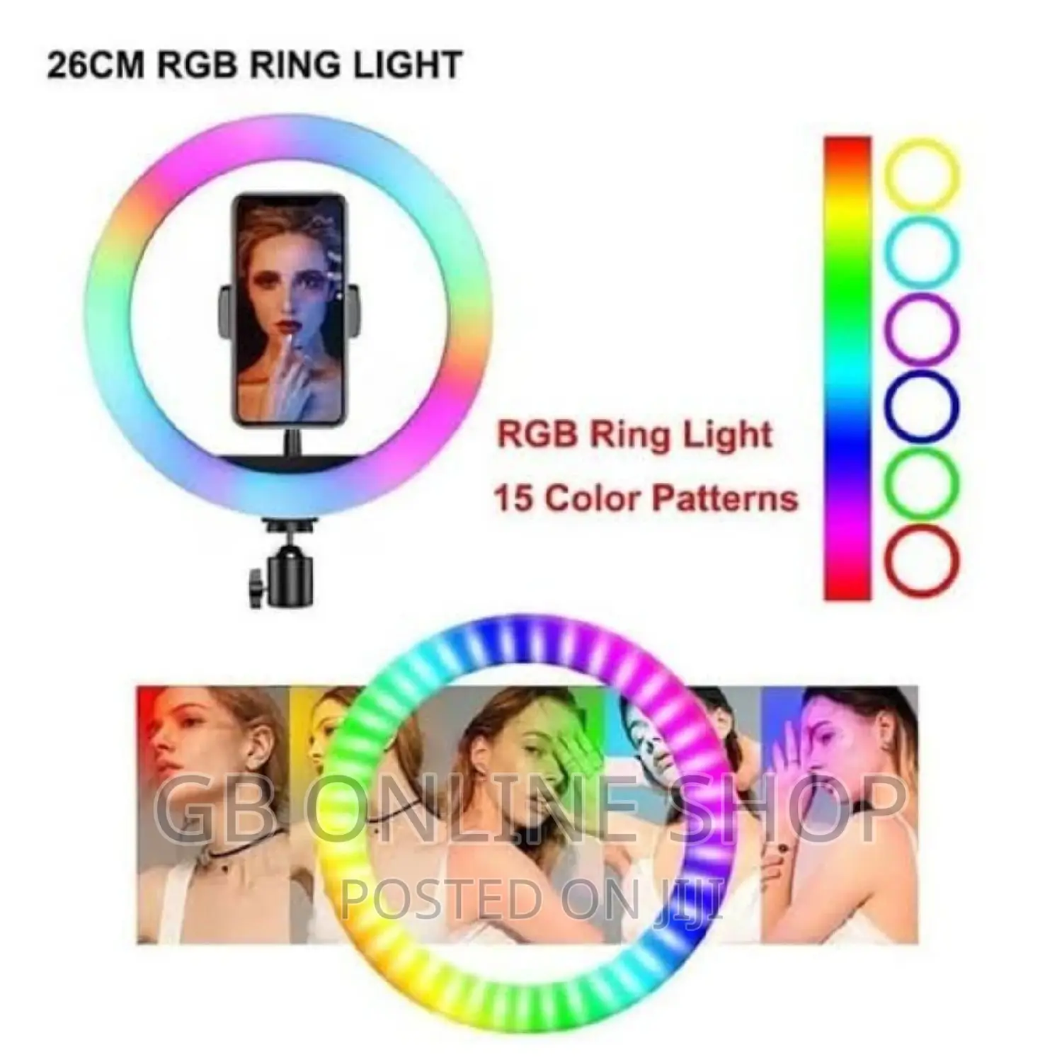 RGB LED Soft Ring Light + Phone Holder Stand