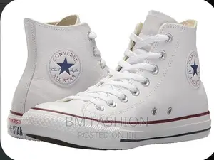 All Star Converse White Leather Boots