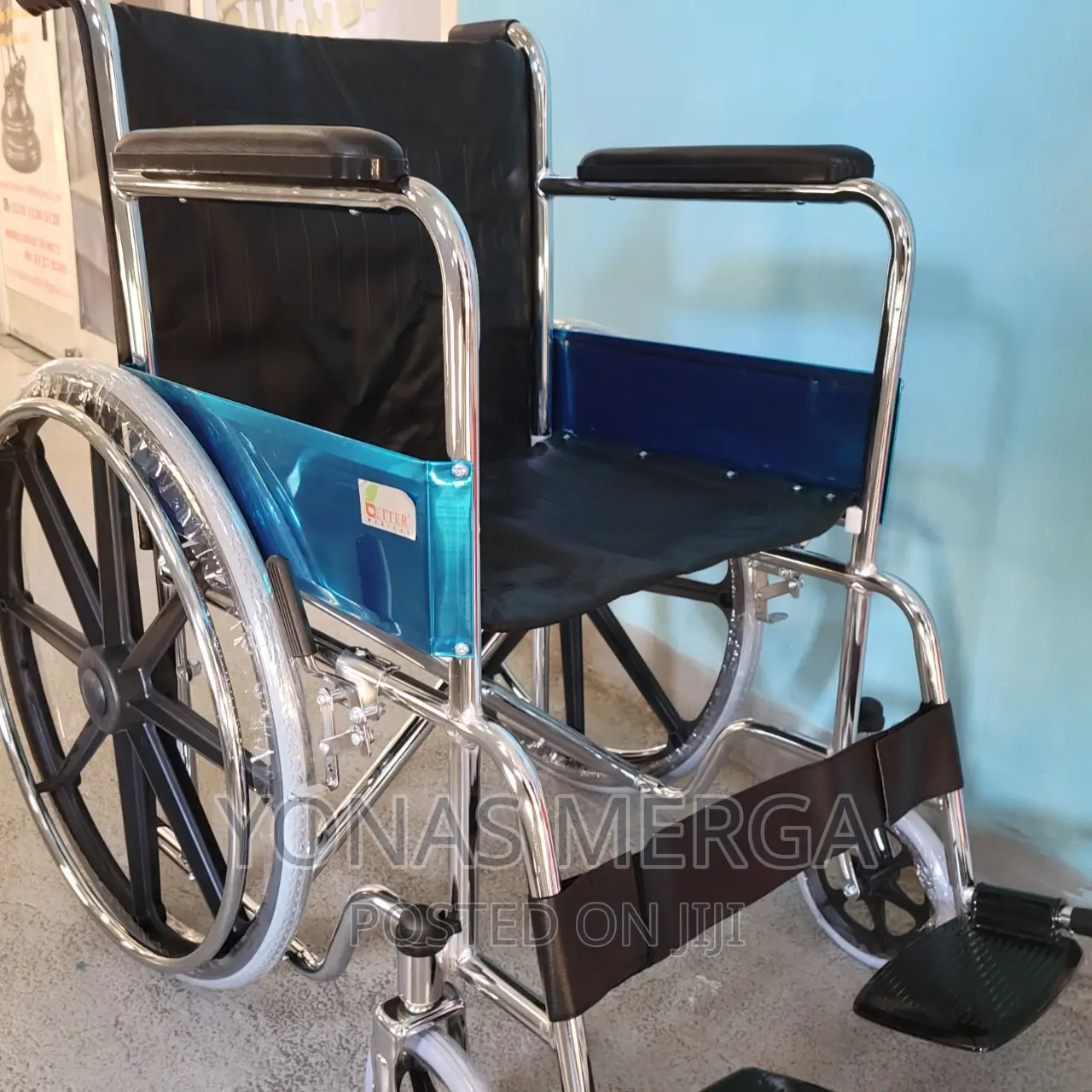 Wheelchair/Icare Folding Wheelchair Chrome With Mag Wheels