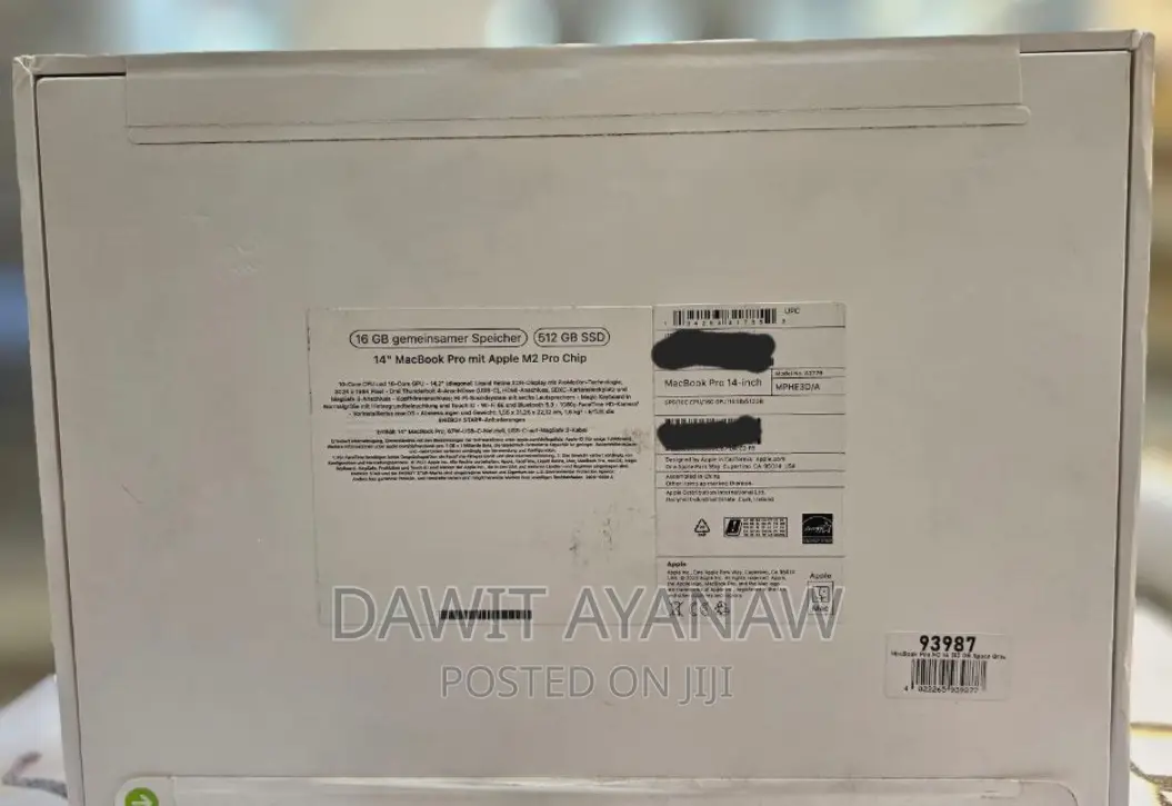 New Apple MacBook Pro 2023 M2 Max 14-Inch 16GB Apple M2 SSD 512GB