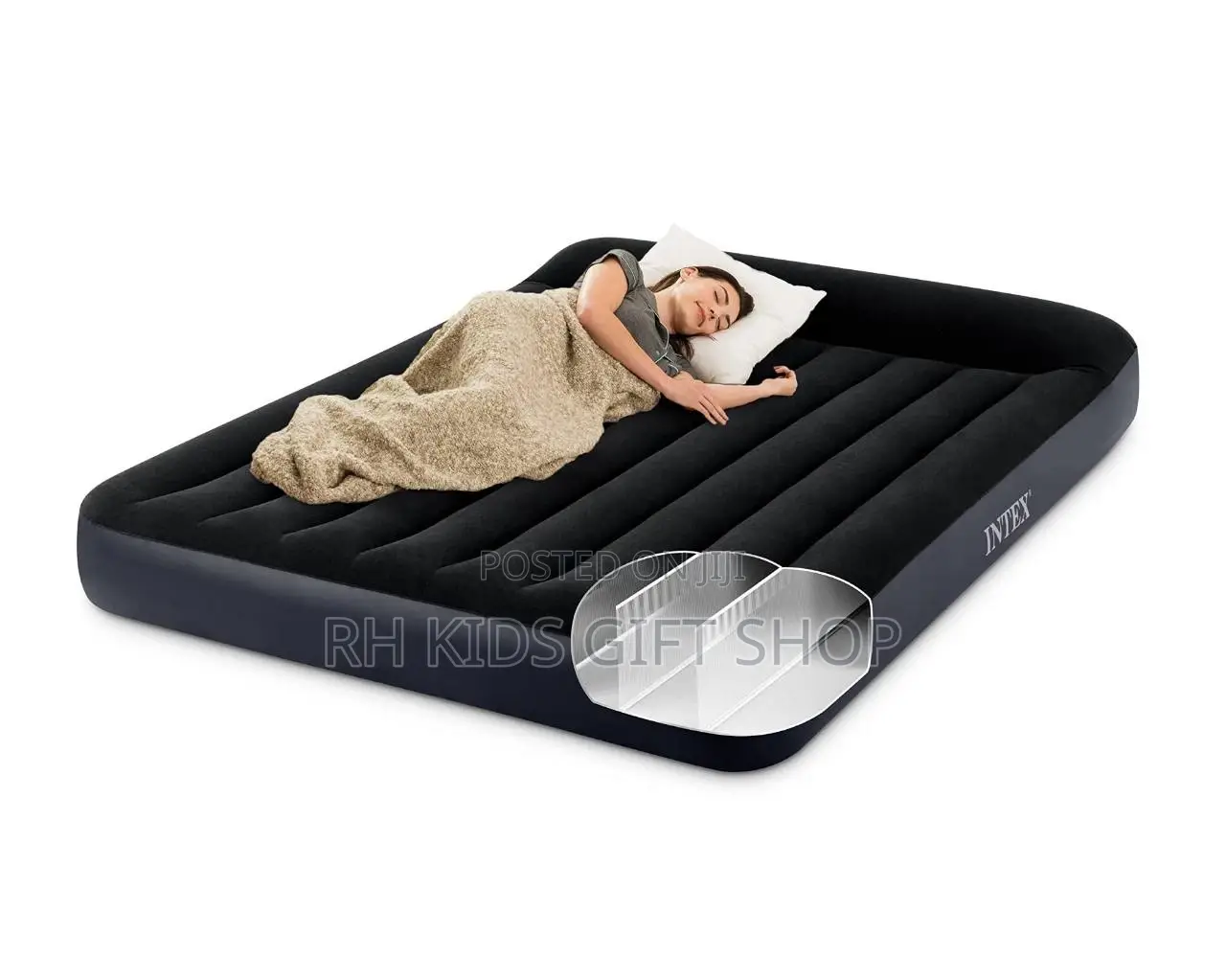 በአየር የሚነፋ ምቹ ፍራሽ የራሱ የኤሌክትሪክ መንፊያ የተገጠመለት Intex Standard