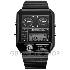 DUANTAI Mens Luxury Fashion Full Steel Square Watch