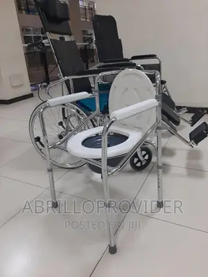 Photo - Folding Steel Bedside Commode Chair, Portable Toilet,Chair