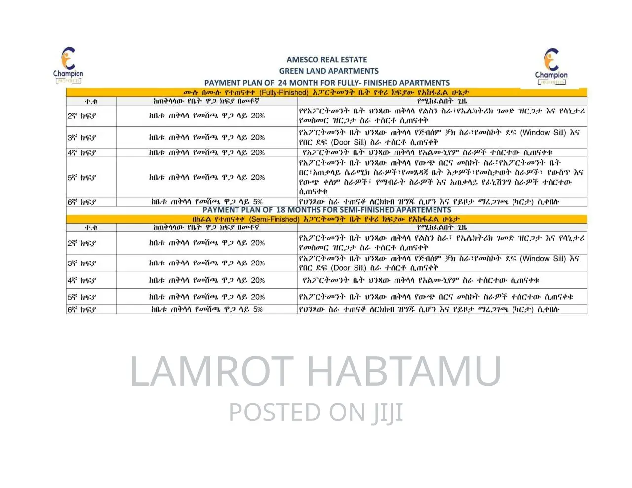 3bdrm Apartment in Amesco Real Estate, Nifas Silk-Lafto for sale