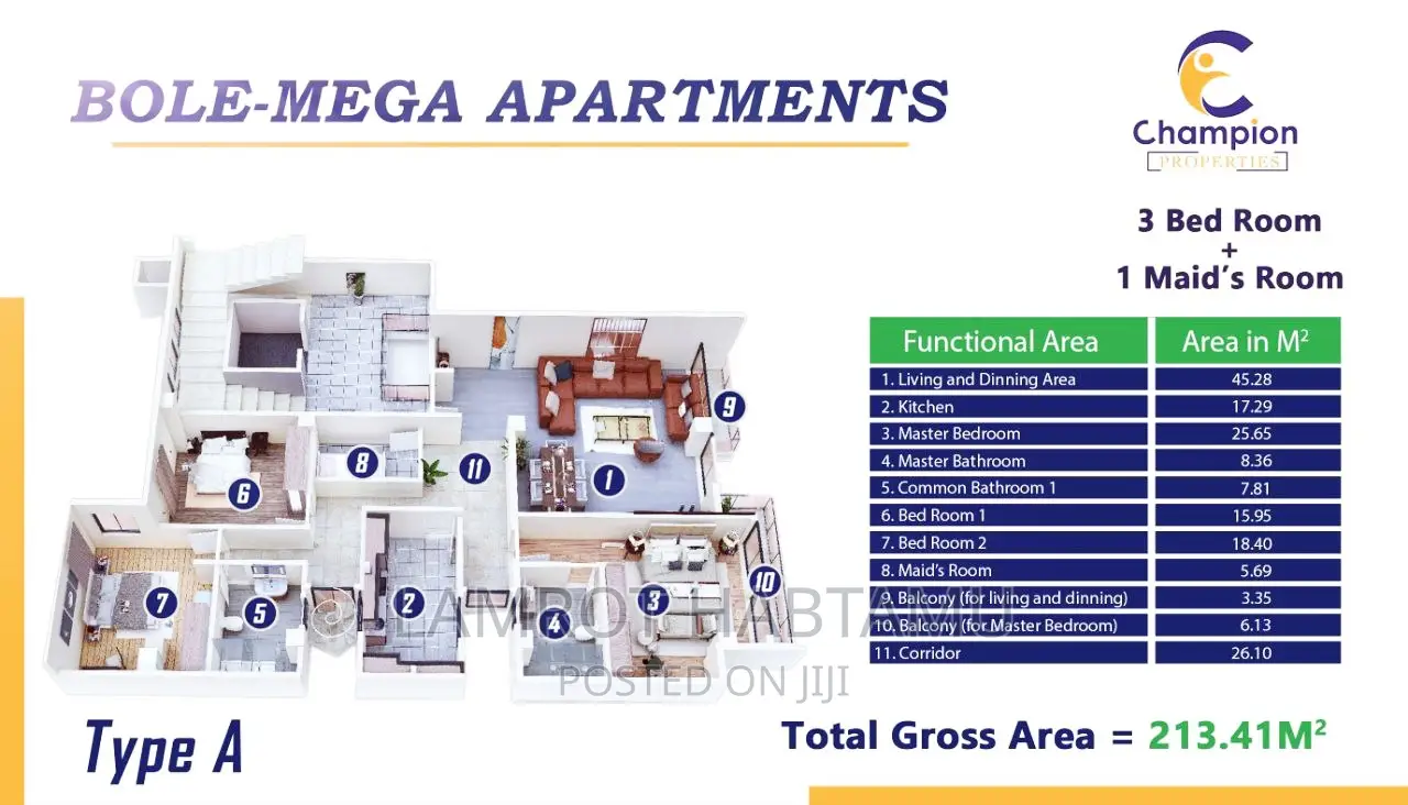 3bdrm Apartment At Bole Mega For Sale