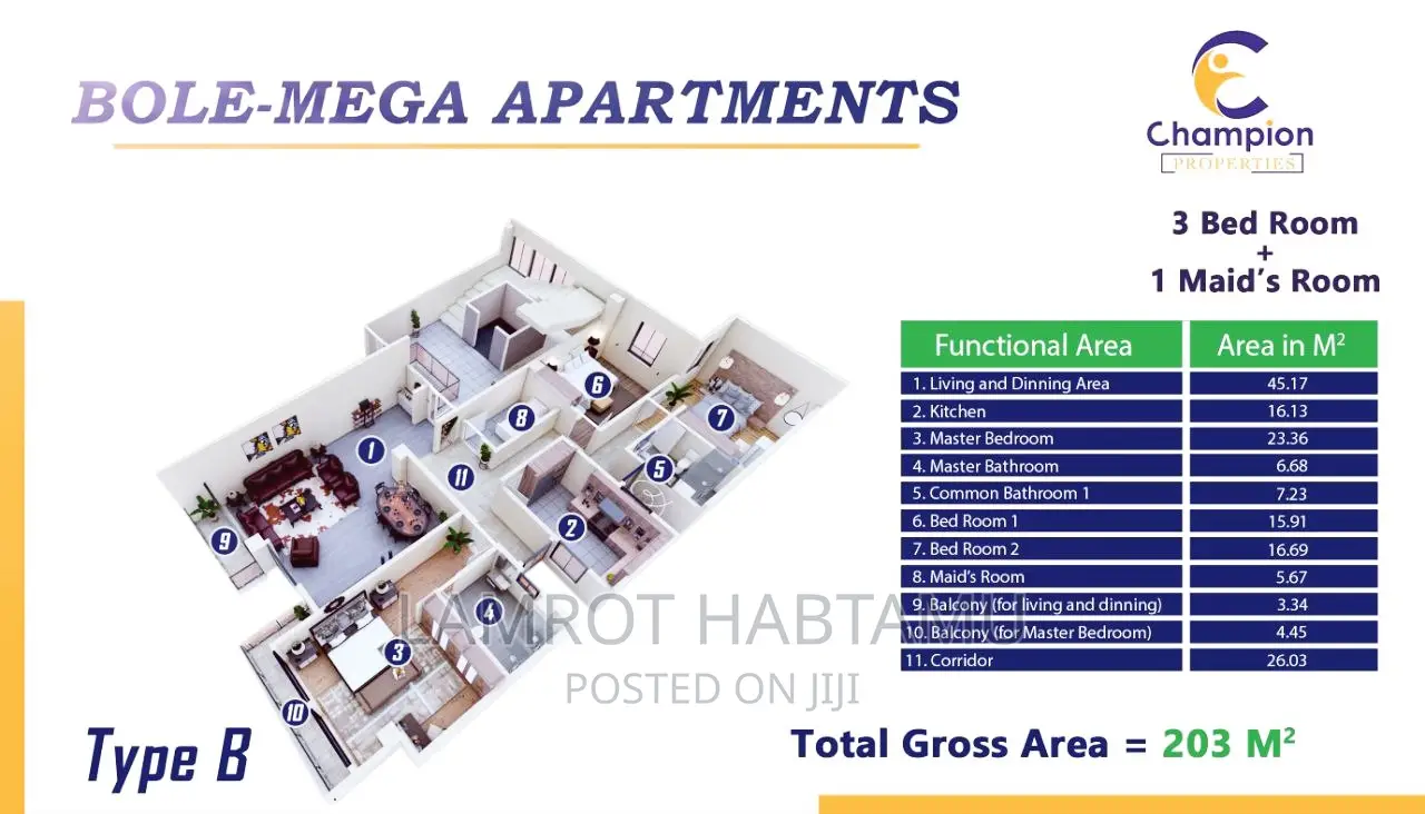 3bdrm Apartment At Bole Mega For Sale