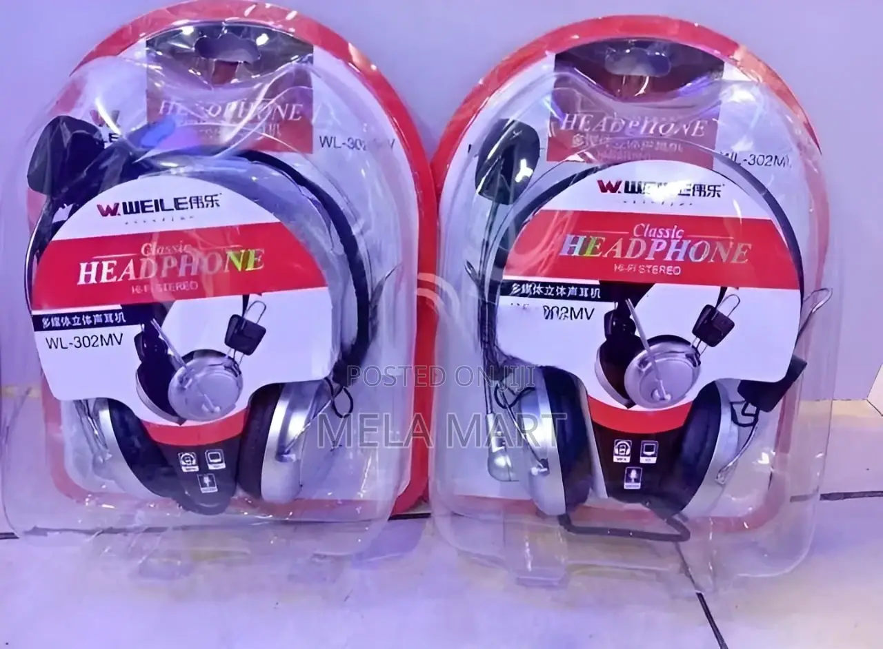 Headphone With Mic Weile Multimedia Headphone Wired Headset ባለማይክ ሄድፎን