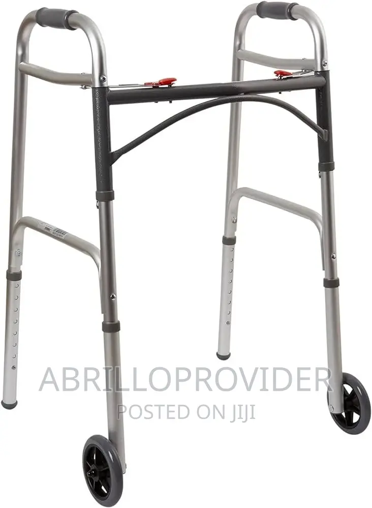 Walker]Walker[Fold-Able Aluminium Walker[Two Wheels Walker