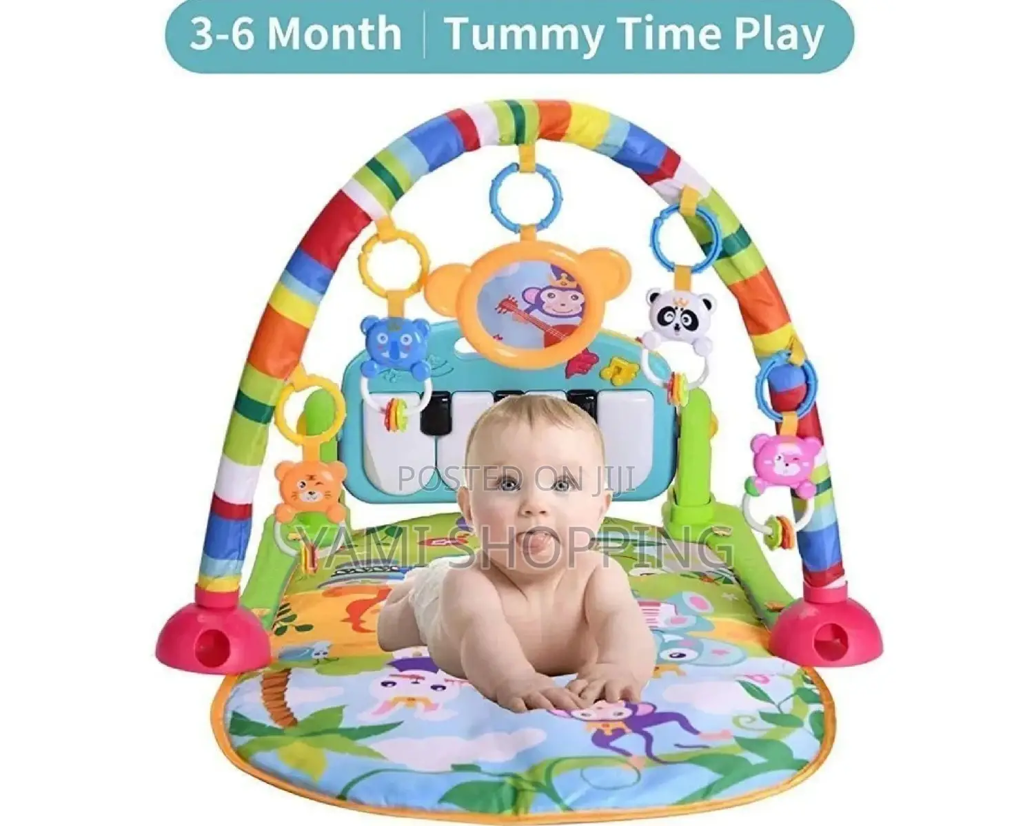 Baby Piano Fitness Play Gym Mat Educational Activity(ትልቁ)