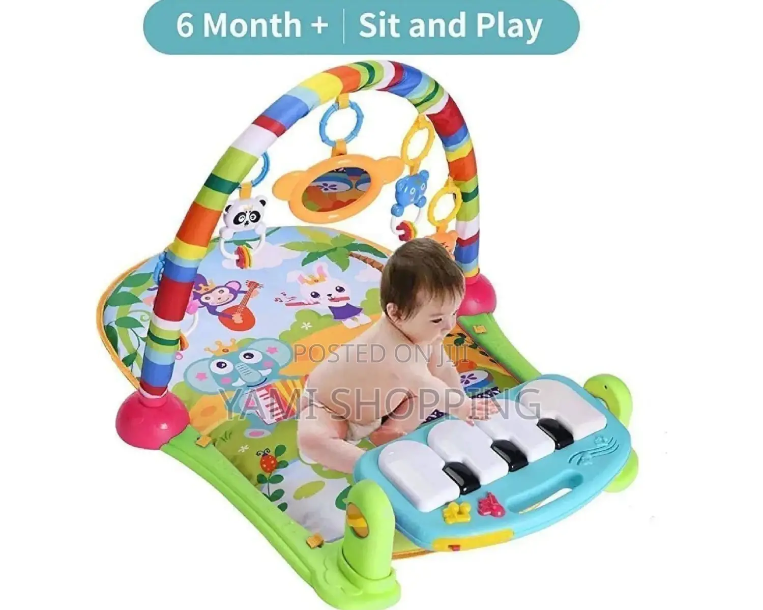 Baby Piano Fitness Play Gym Mat Educational Activity(ትልቁ)
