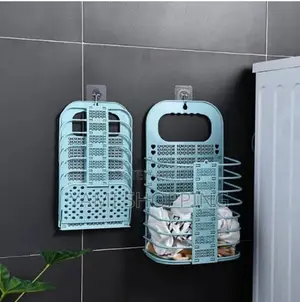 Photo - Wall Mounted Bathroom Hanging Mesh Laundry Basket