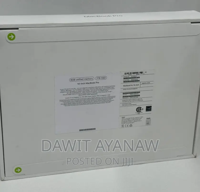 New Laptop Apple MacBook Pro 2023 M3 14-Inch 8GB Apple M3 SSD 1T