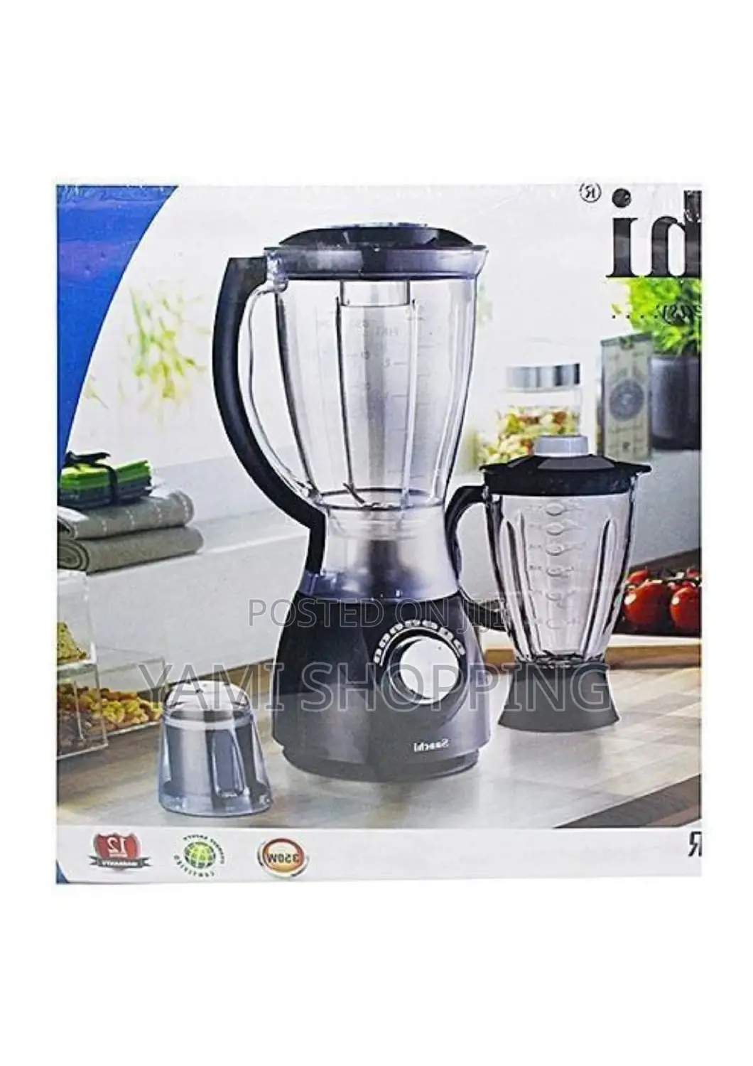 Saachi 3in 1 Blender and Grinder 
ሳቺ የጁስ እና የቡና መፍጫ