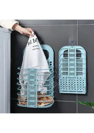 Photo - Wall Mounted Bathroom Hanging Mesh Laundry Basket