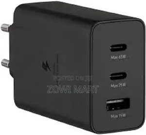 65W Samsung Power Adapter Trio USB C X 2 Ports, USB-A Port