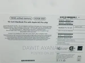 New Apple MacBook Pro 2023 M3 Max 16-Inch 16GB Apple M3 Pro SSD 512GB