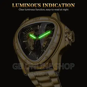 Photo - WINNER Mens Triangle Watch Steel Skeleton Automatic Watch