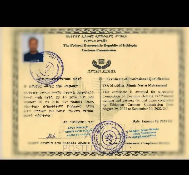 Custom Clearing Agent or Transitor