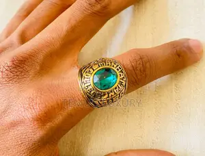 Stainless Steel Golden Crystal Carved Punk Rock Jewelry