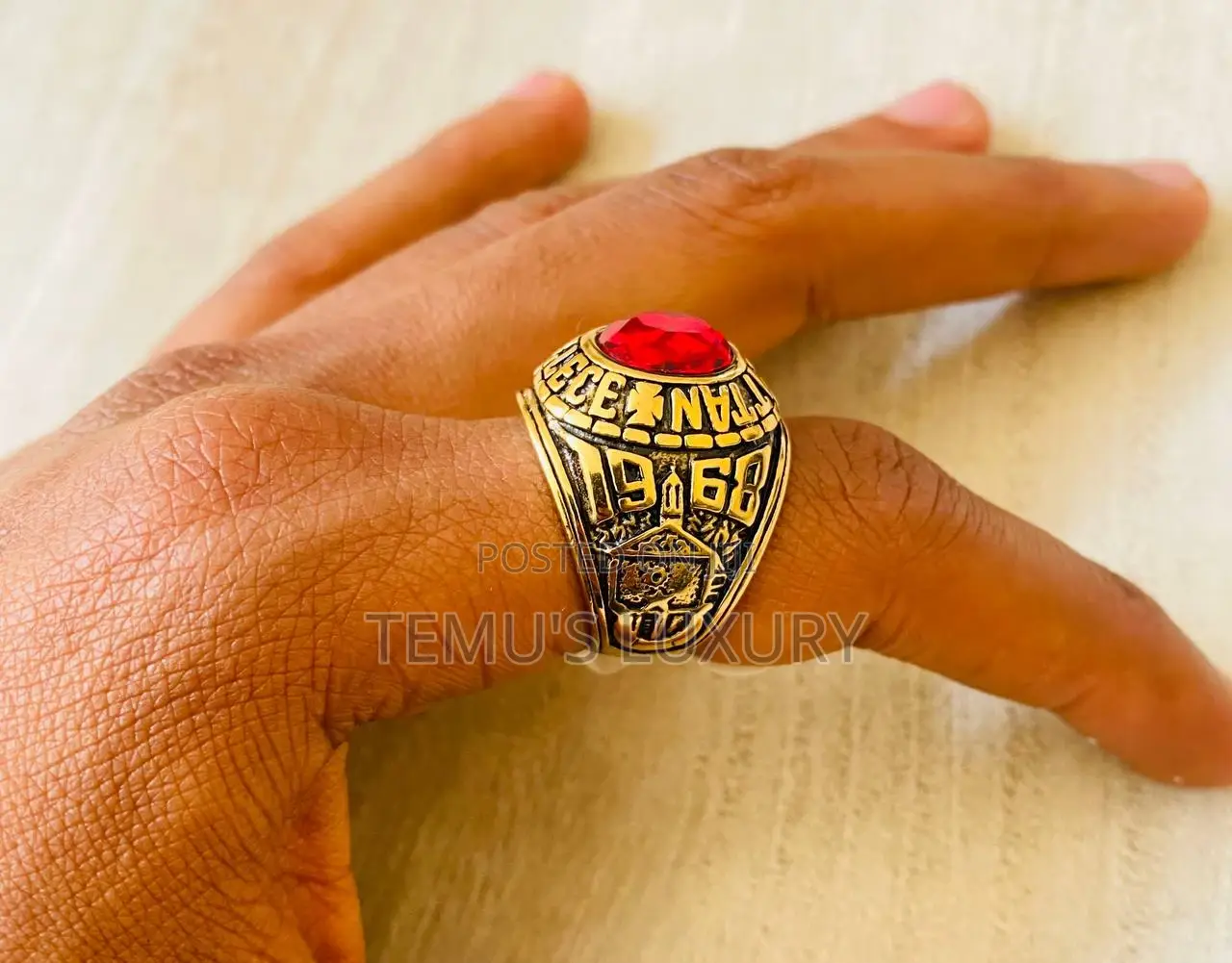 Golden Casting Titanium Steel Ring