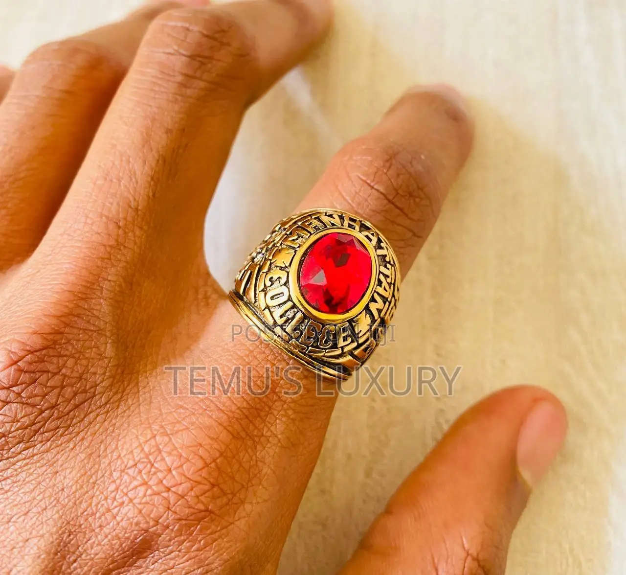 Golden Casting Titanium Steel Ring