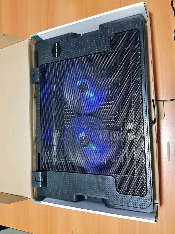 PC Stand Holding Laptop Cooler With Double Fan የላፕቶፕ ማስቀመጫና ማቀዝቀዣ ፋን