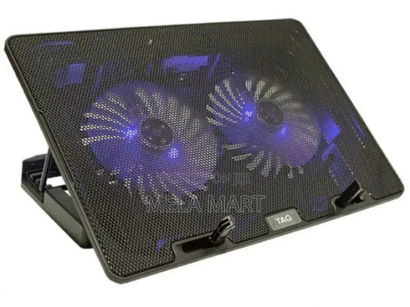 PC Stand Holding Laptop Cooler With Double Fan የላፕቶፕ ማስቀመጫና ማቀዝቀዣ ፋን