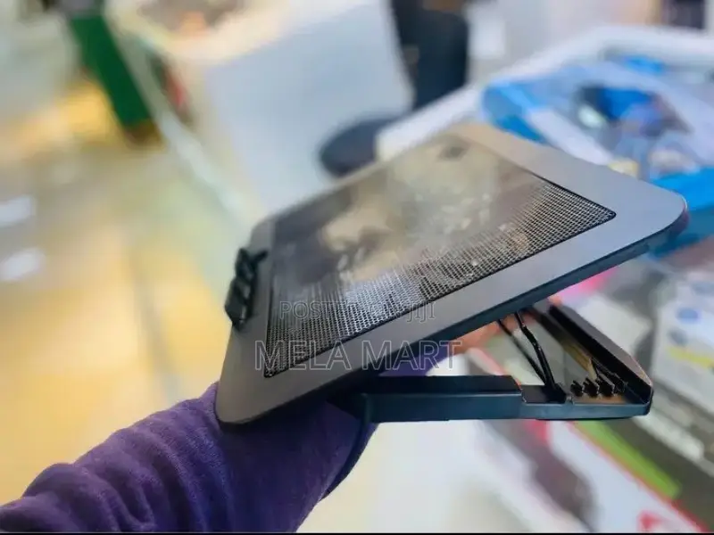 PC Stand Holding Laptop Cooler With Double Fan የላፕቶፕ ማስቀመጫና ማቀዝቀዣ ፋን