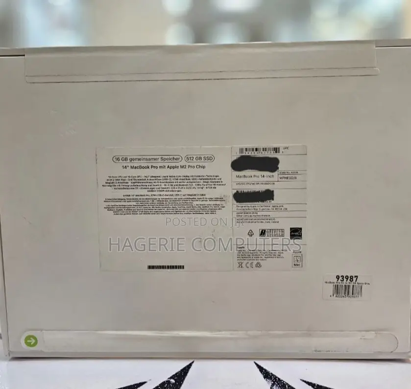 New Laptop Apple MacBook Pro 2022 M2 16GB Apple M2 SSD 512GB