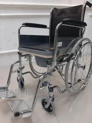 Wheelchair Commode Wheelchair Foldable Coated Steel Frame