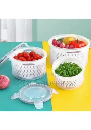  Four - Piece Set of Airtight Round Draining Crisper