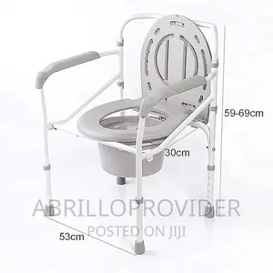 Folding Commode Chair Toilet Seat, With Bucket, Non-Slip Rub
