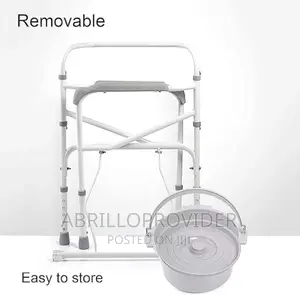 Folding Commode Chair Toilet Seat, With Bucket, Non-Slip Rub