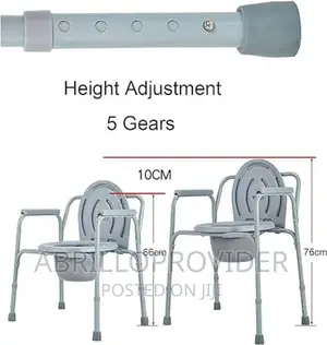 Photo - Adjust Height Folding Commode Chair Toilet Seat With Bucket,