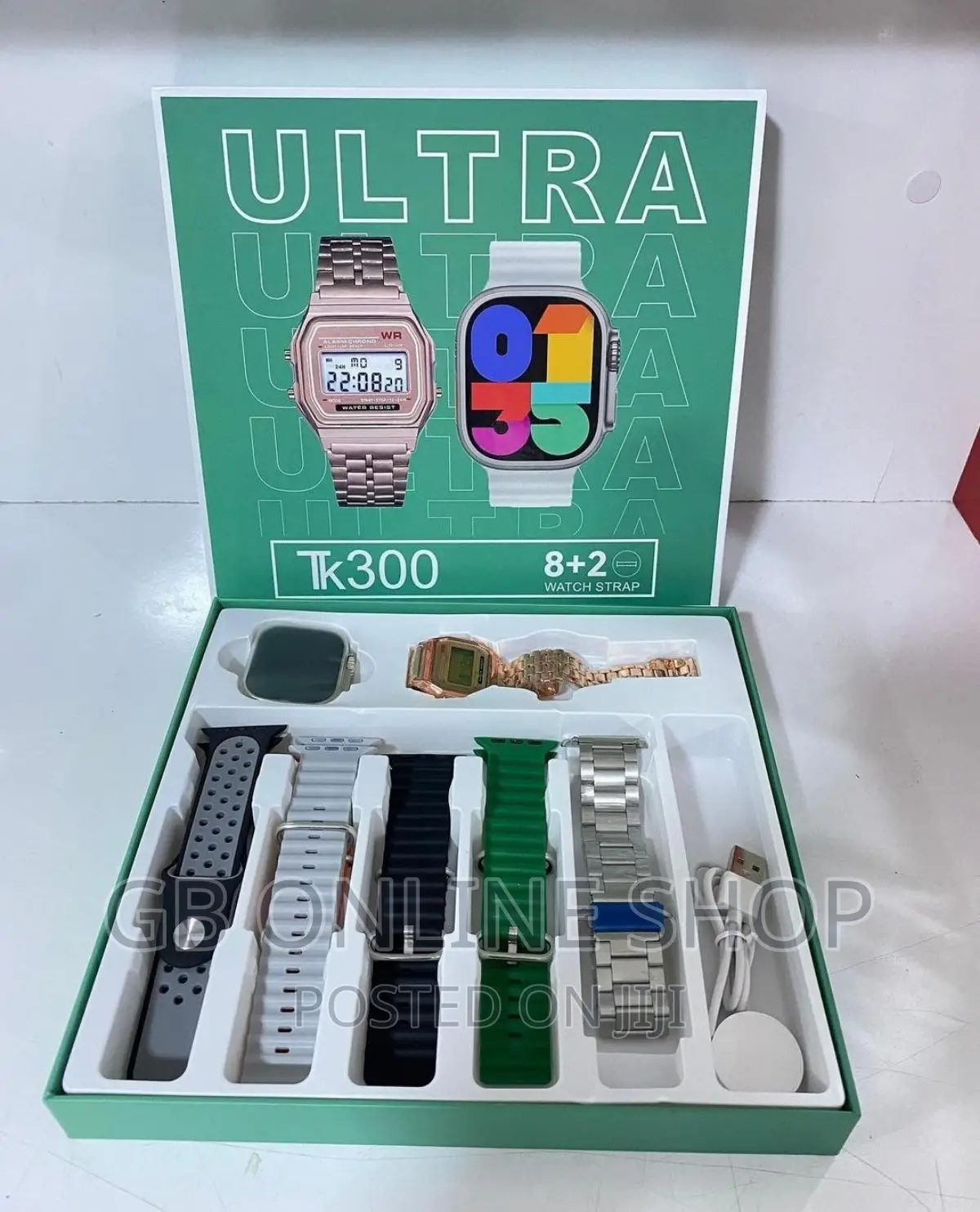TK300 Ultra Smart Watch With 8 Straps+1 Luxury Digital Watch