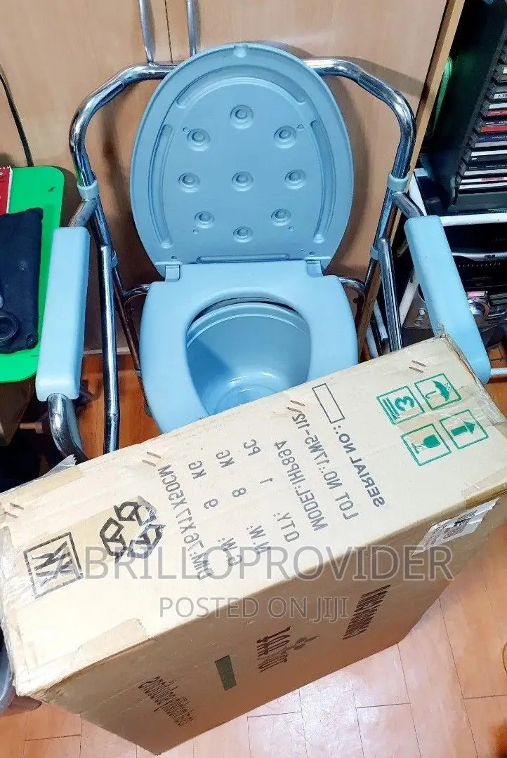 እግሩ ከፍ ዝቅ የሚል Commode Chair~Toilet Chair=Folding Chair=Chair