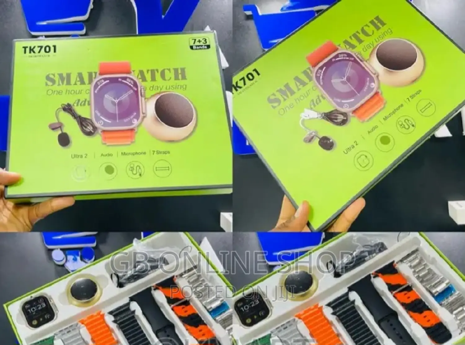 TK701 Smart Watch With Mini Speaker + Microphone+ 7 Strap