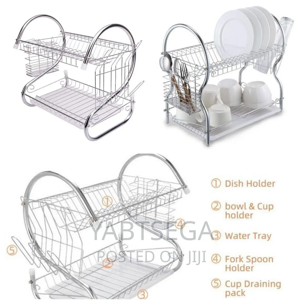 2 Layer Stainless Steel Dish Drainer