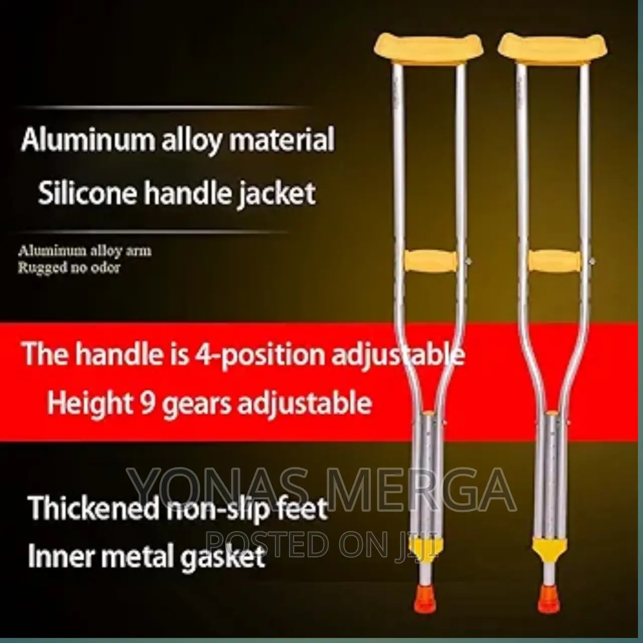 Crutches_soft Grip Height Adjustable Non-Slip Retractable