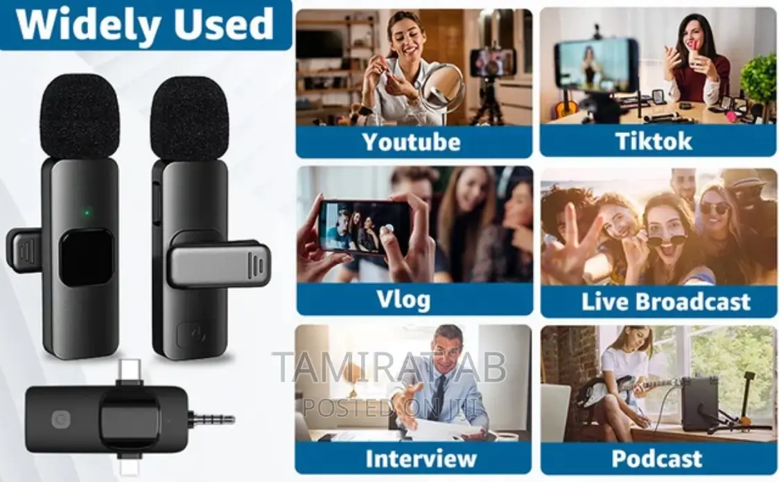 3 in 1 Wireless Lavalier Microphone Noise-Reducing