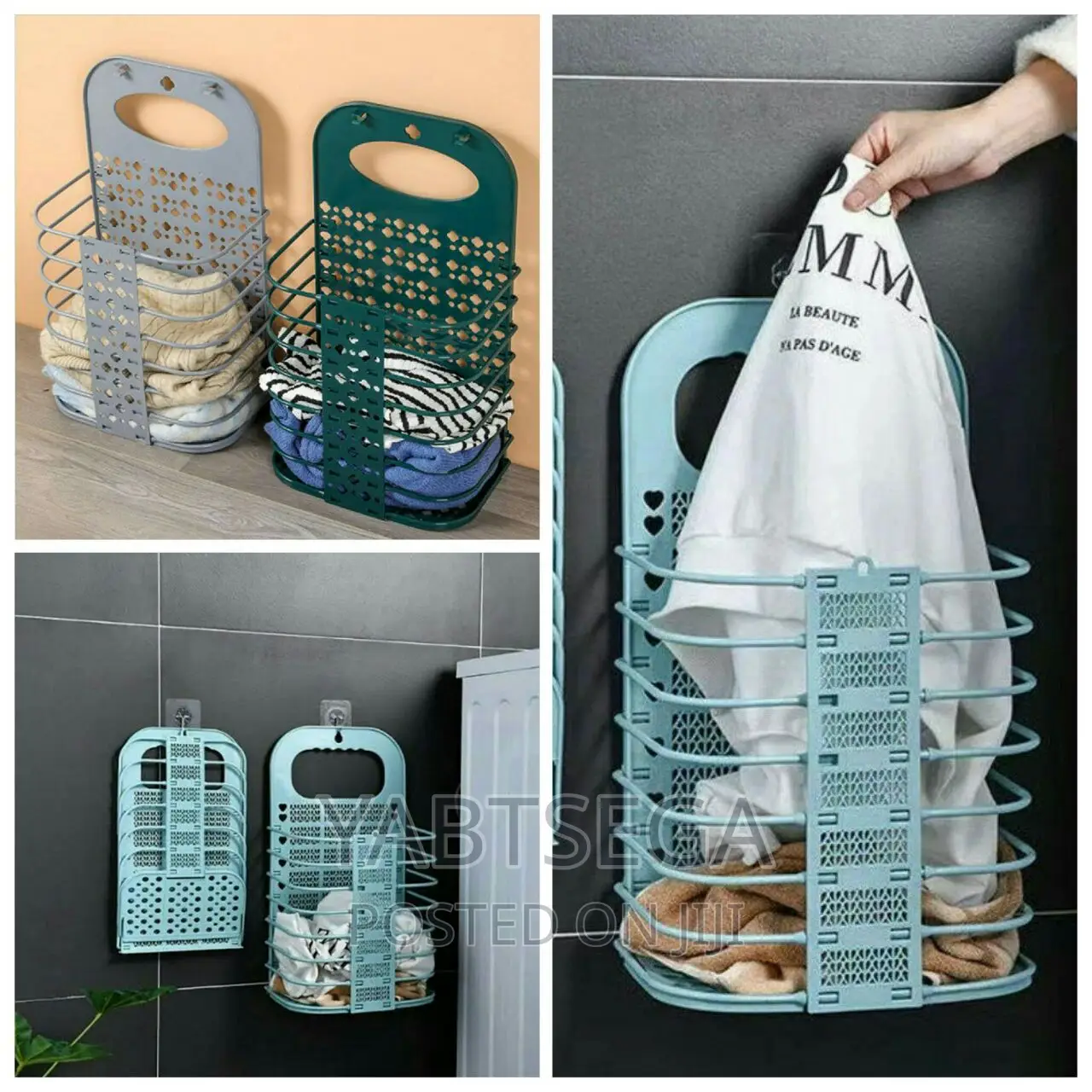 Wall Mounted Bathroom Hanging Mesh Laundry Basket