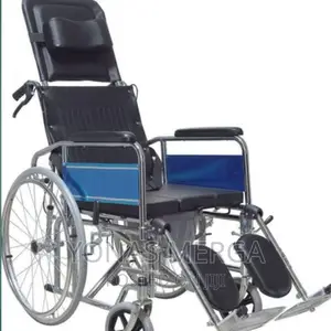 Multifunctional Sleeping Commode Wheelchair Long Back Detail