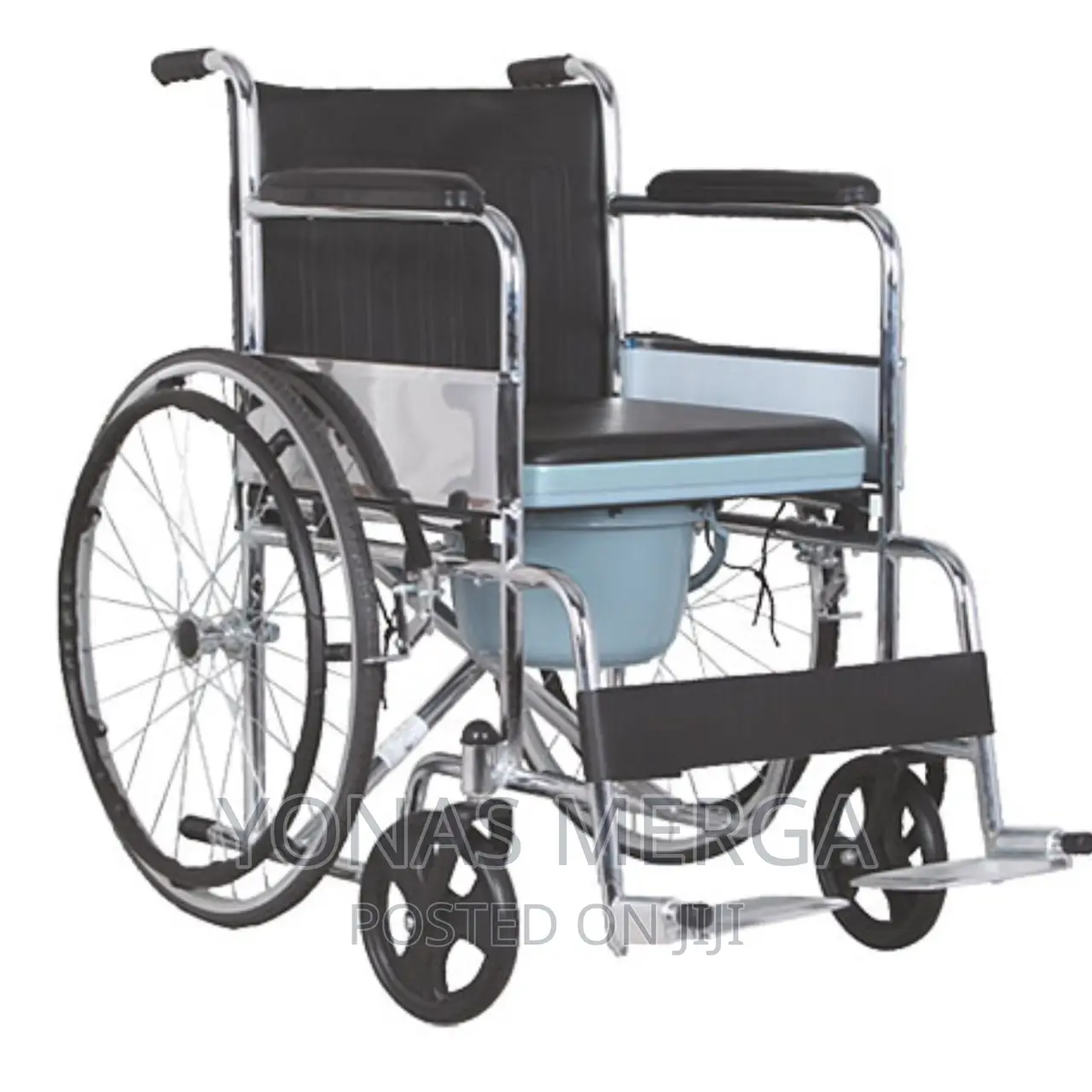 Foldable Thickened Steel Bedpan Style Toilet Wheelchair