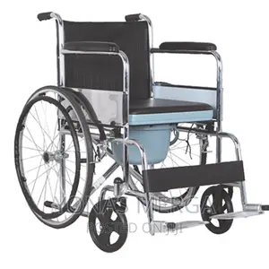 Foldable Thickened Steel Bedpan Style Toilet Wheelchair